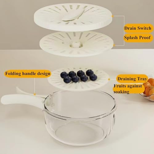 Fruit Washing Basket with Strainer and Lid