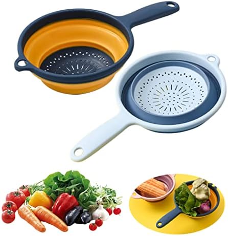 Eioflia Collapsible Kitchen Colander with Handle for Fruits Vegetables