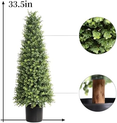 32 Boxwood Topiary Floor Planter artificial Cedar Tree for Indoors