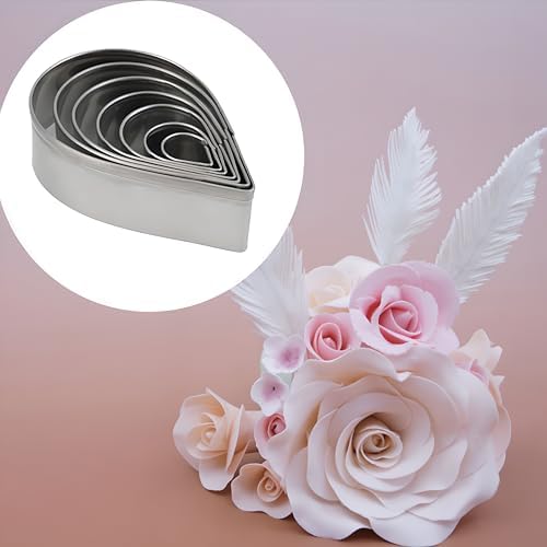 Zavaca 15 Pcs Floral Cookie Cutter Set Rose Peony Ball Shapes