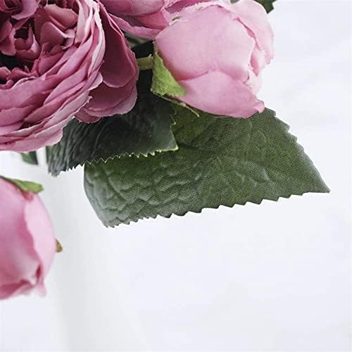 Gerrit Artificial Flowers in Vase Rose Pink Silk Peony Bouquet