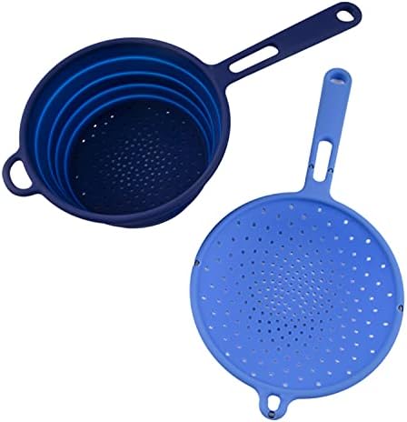 Cambridge Silversmiths Robert Irvine 2-in-1 Collapsible Colander Blue