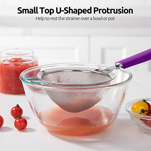 U-Taste 55 Inch Food Grade Stainless Steel Mesh Strainer with Silicone Handle