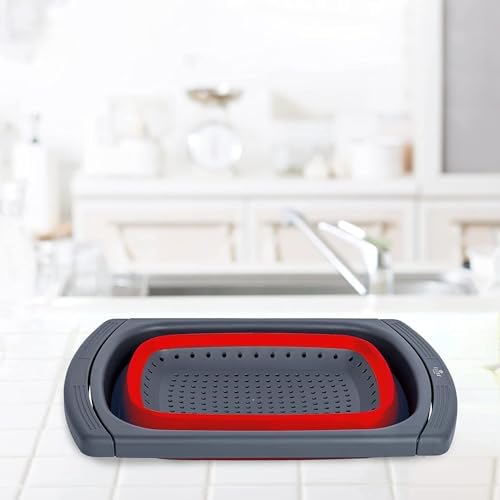 Hanoxe Collapsible Colander Strainer with Extendable Handles