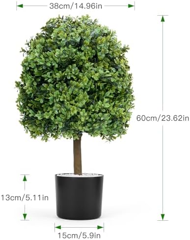 Realistic Boxwood Topiaries Set