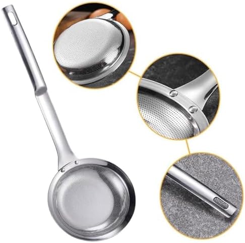 Premium stainless steel colander with ergonomic handle for home use