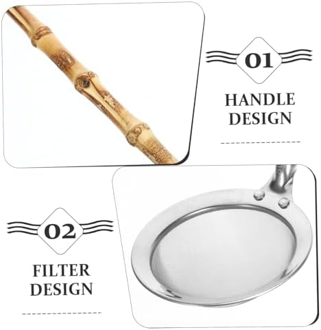 SHOWERORO Japanese-Style Stainless Steel Handle Strainer