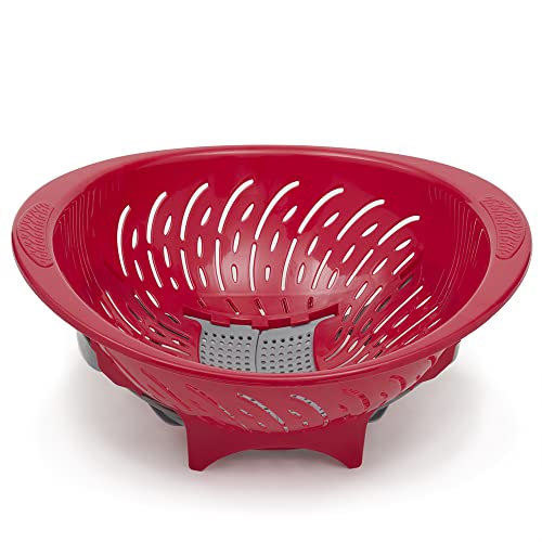 Double-Ended Colander Red Easy Use Durable