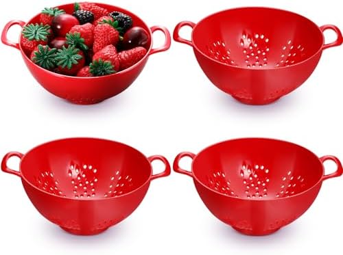 4-Piece Colander Set Red