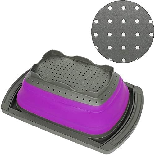 Prime Cook Purple Collapsible Silicone Kitchen ColanderStrainer
