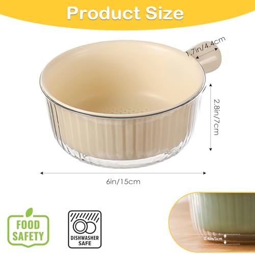 Iensen 2-Piece Compact Colander BPA-Free Dishwasher Safe