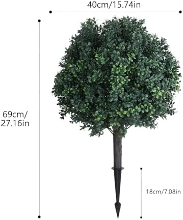 2-Piece IndoorOutdoor Boxwood Fake Topiary Set