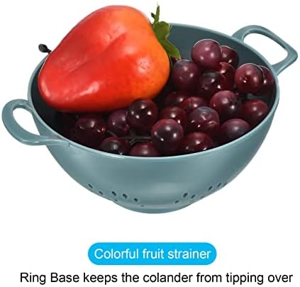 2-Piece Plastic Colander with Handle Light Blue