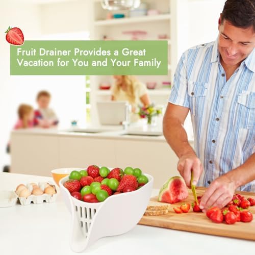 Advantez Multifunctional Drain Basket with Spout - 24QT White