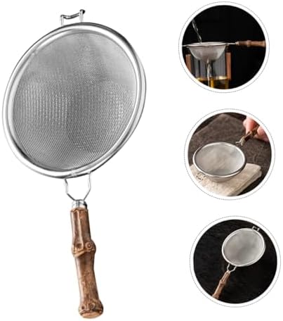 Tea Strainer Flour Sieve Colander with Silver Handle