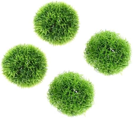 4 Pc Plastic Simulated Grass Balls Eucalyptus