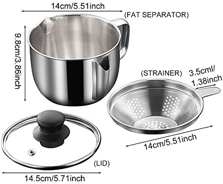 Stainless Steel Fat Separator for Kitchen Use
