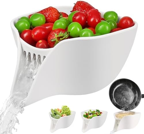 Advantez Multifunctional Drain Basket with Spout - 24QT White