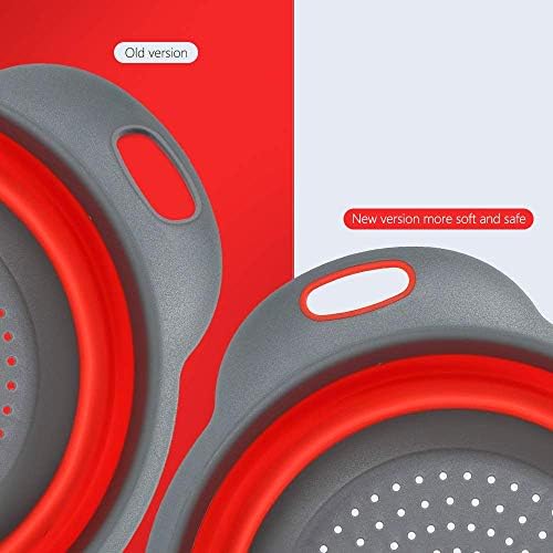 WeTest Space-Saving Collapsible Silicone Pasta Strainer with Optimum Handles