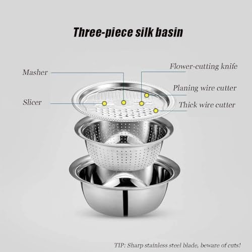Multifunctional Stainless Steel Basin 3-in-1 Design