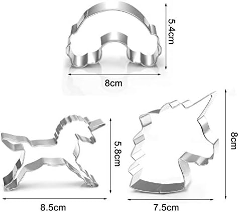 Zavaca 3 Pieces Unicorn Cookie Cutters Set