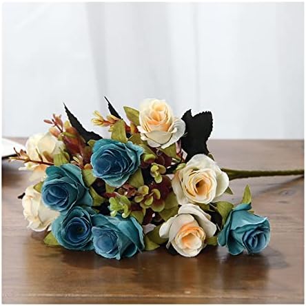 Retro Silk Roses and Hydrangeas Bouquet for DIY Decoration