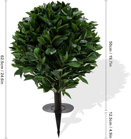 24 Artificial Topiary Trees with Black Pot 2 Pieces Set