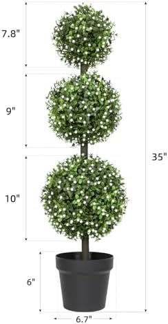 3FT Artificial Boxwood Topiaries Set of 2