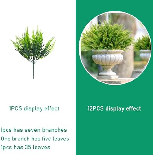 Indoor Artificial Boston Fern Plants 12_pack