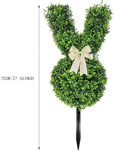 Easter Bunny Topiary Outdoor Set 2 x 355in Artificial Boxwood Bunnies