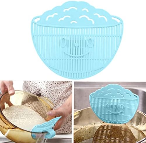 Clip On Strainer for Pots Pans Bowls Blue 13x11x35cm