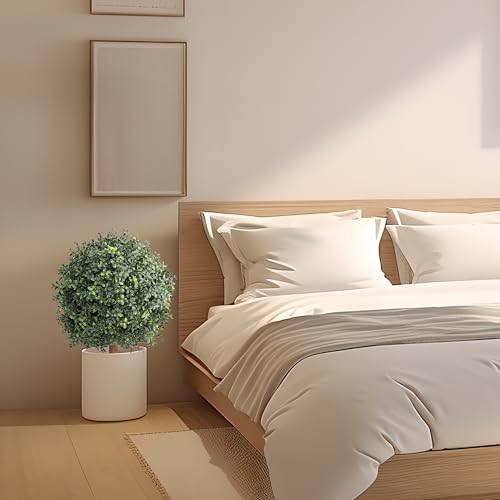 MomO-plant Two H24 UV-Rated Boxwood Cone Artificial Cypress Topiary Soil Insert