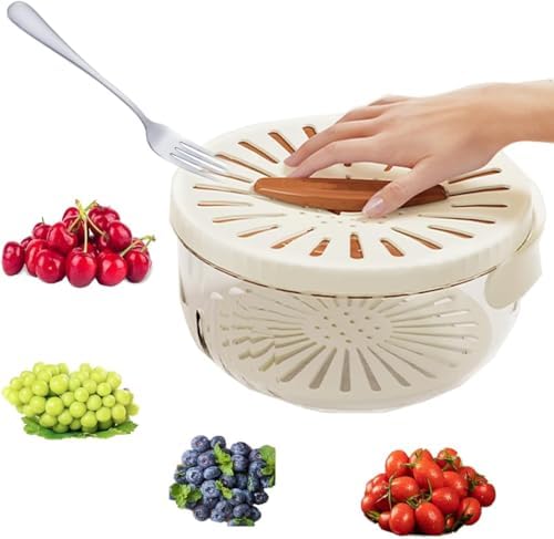 Effortlessly clean your kitchen with the JOLOV Small Plastic Food Strainer Bowl