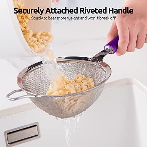 U-Taste 55 Inch Food Grade Stainless Steel Mesh Strainer with Silicone Handle