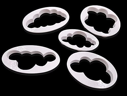 Aliotech 5PCS Plastic Fluffy Cloud Cutters Perfect Baking Tools for Your Patients
