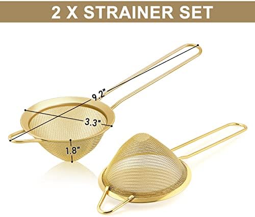Stainless Steel Conical Strainer Set for Tea Coffee Cocktail Making