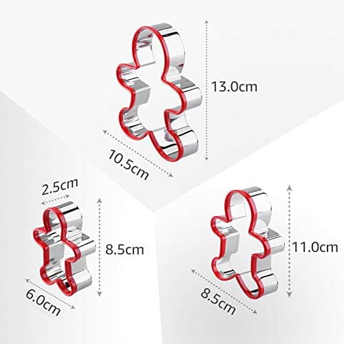 FASAKA 3-Piece Gingerbread Man Cookie Cutters Set