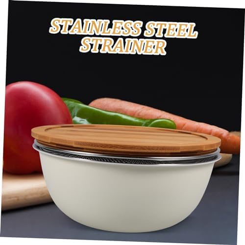 HOLIDYOYO 1 Set Stainless Steel Food Strainer with Bowl