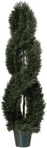 Nearly Natural 5ft UV-Resistant Pond Cypress Spiral Topiary IndoorOutdoor