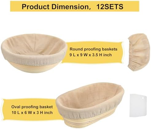 12-Piece Best Selling Rattan Proofing Basket Set