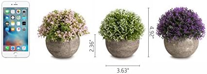 3 Mini Artificial Plants for Home Dcor