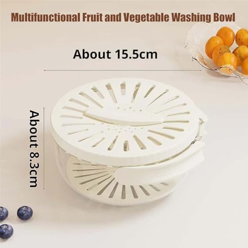 ZNSJilo 3 in 1 Fruit Vegetable Washing Bowl Brown