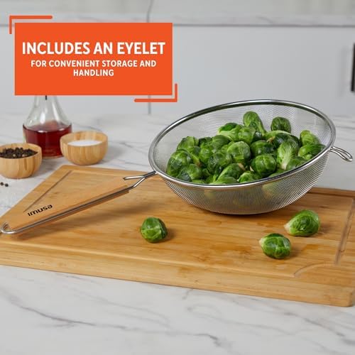 Wood Stainless Steel Strainer Handle 8-Inch