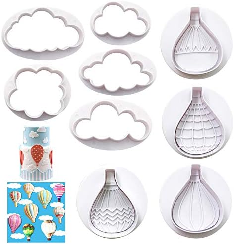 9-Piece Hot Air Balloon Cloud Mold Set For Baking