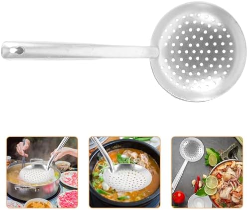 PRETYZOOM Aluminum Food Strainer Spoon for Dumplings and Pasta