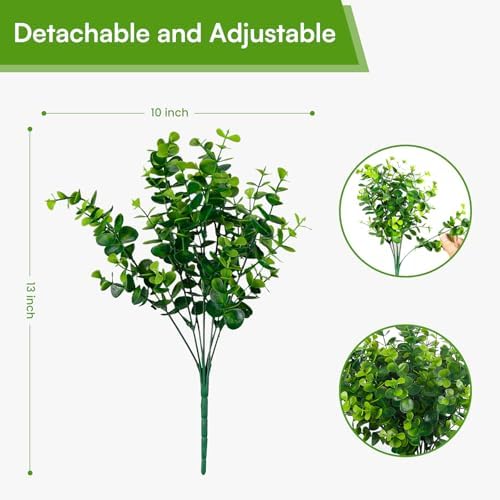 MOWDUG Artificial Eucalyptus Boxwood Shrubs