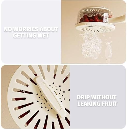 Loodion Multifunctional Fruit Vegetable Washing Bowl - 2 in 1 Drain Basket with Lid