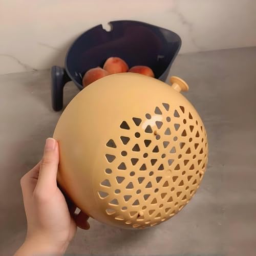 2 in 1 Kitchen Colander Strainer Navy Blue