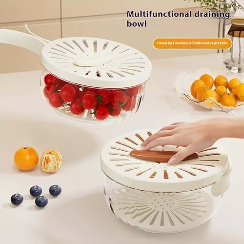 ZNSJilo 3 in 1 Fruit Vegetable Washing Bowl Brown
