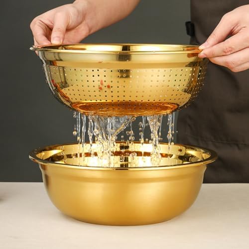 Golden Stainless Steel Mesh Household Strainer Basket